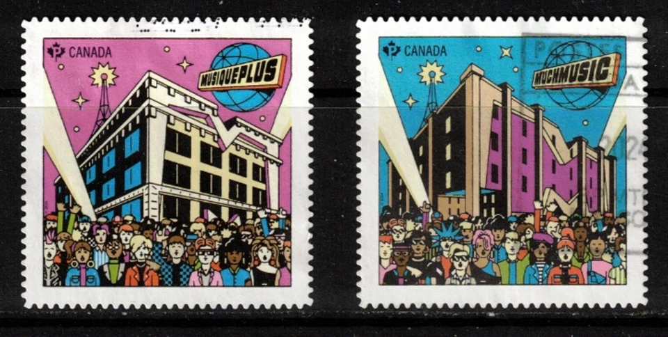 CANADA USED - SCOTT 3459/60- VF -  FROM BOOKLET -  MUCH MUSIC & MUSIC PLUS- 2024 — 第 1/1 张图片
