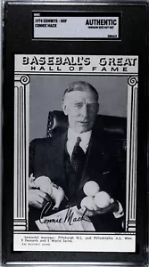 1974 HOF Exhibits (B&W) Connie Mack Philadelphia Athletics - SGC Authentic - Picture 1 of 2