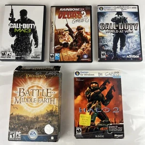 Lot of 5 PC Windows Games - Call of Duty, Halo, Rainbow Six, Lord of the Rings - Picture 1 of 24