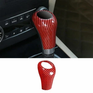 Ajuste para Benz GLK 2009-2015 ABS rojo fibra de carbono interior perilla de cambio de marchas cubierta embellecedor - Imagen 1 de 9