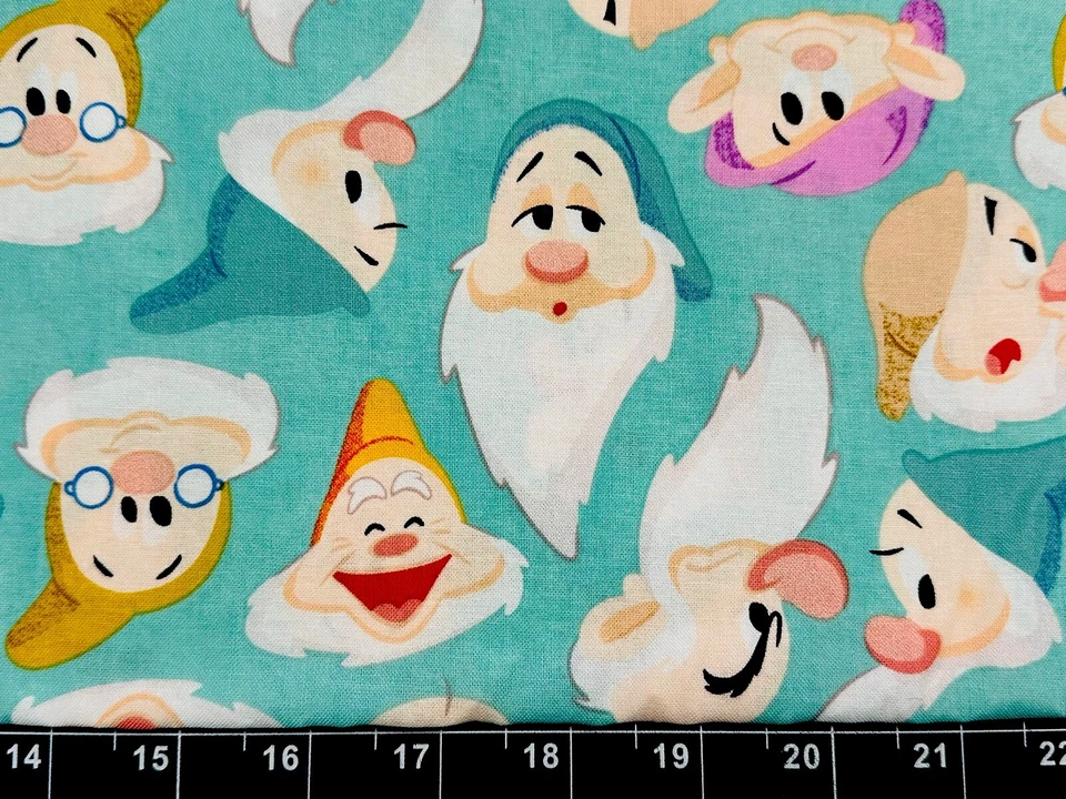 Tela de algodón gruñón Tina CHATARRA 9"x21" Disney Blancanieves 7 enanos Foto 1 de 1