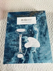 M-61 Total Rock Stars Boxed Clear Quartz Face Roller & Quartz Gua Sha Nib - Picture 1 of 2