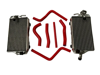 Fit HONDA CR125R 2002 2003 ALUMINUM RADIATOR & SILICONE HOSE RED - Image 1 of 4