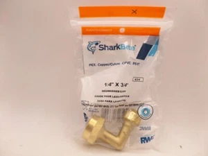 SHARKBITE U2276LFA 1/4" (3/8" O.D.) PTC X 3/4" THREAD, DISHWASHER ELBOW FITTING - Picture 1 of 2