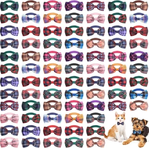 80 Pcs Dog Bow Ties for Small Dogs Assorted Pattern Pet Bowtie Collar Bows Cat T - Picture 1 of 7