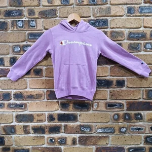 Champion Girl's Hoodie Size 6 Script Fleece Sweatshirt Purple New with tags - Picture 1 of 7