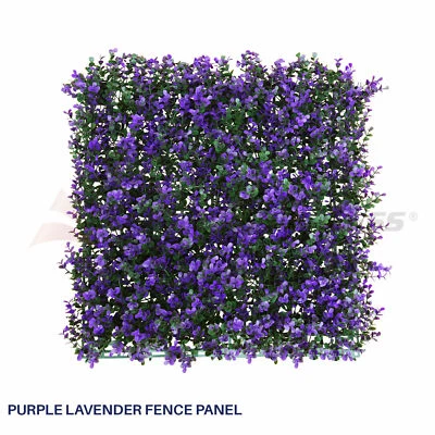 Panel de valla alfombrillas verdes hojas lavanda seto de boj sintético artificial de 20""x20" Foto 1 de 4