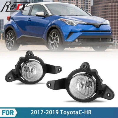 Fits 2017-2019 Toyota CHR Fog Light Clear Bumper Lamp+Wiring+Switch Kit w/ Bulbs — 第 1/4 张图片