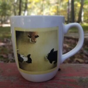 Rae Dunn Share a Meal With Friends Coffee Cup Mug Dogs Foodie Pets Animal 4.5"