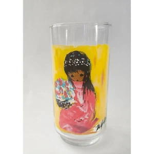 Ted De Grazia Art Glass Tumbler Flower Girl 16oz - Picture 1 of 3