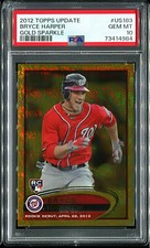 BRYCE HARPER 2012 TOPPS UPDATE GOLD SPARKLE RC ROOKIE CARD #US183 PSA 10 RARE!!!