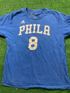 Philadelphia 76ers T-Shirt Youth Medium #8 Jahlil Okafor Adidas NBA Basketball - Picture 1 of 3