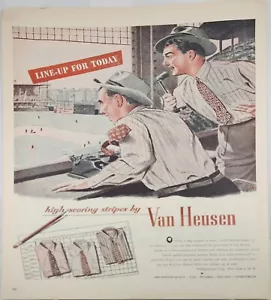 Magliette uomo Van Heusen 1946 pubblicità vintage righe alto punteggio lineup per oggi - Foto 1 di 1
