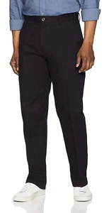 Essentials Men's Classic-Fit Wrinkle-Resistant Flat-Front Chino Pant, True Black - Picture 1 of 6
