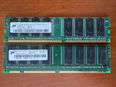 TWO!! Micron MT16VDDT6464AG-335G4 PC2700U-25331-B1 512MB Memory RAM - Image 1 of 2