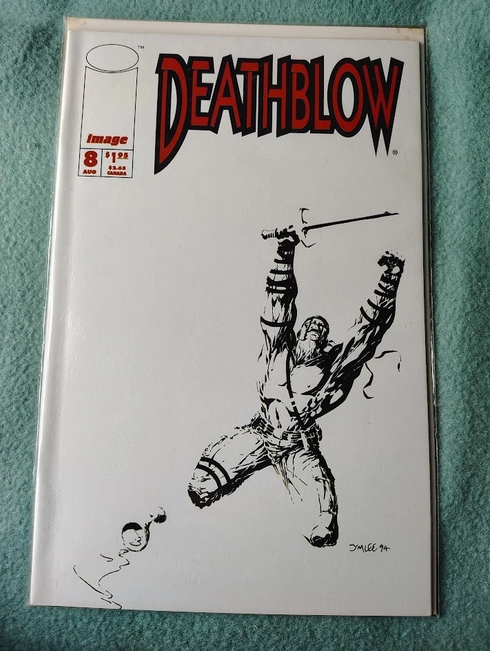 1994 Image Deathblow #8 Jim Lee Tim Sale minimalist white sketch cover aesthetic - Image 1 of 1