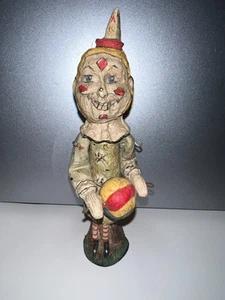 Poliwoggs Primative Collection Clown mit Ball Statue Vintage Volkskunst - Bild 1 von 7