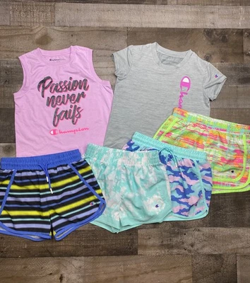 Champion Niñas Lote de 6 Talla Mediana Camiseta sin Mangas Pantalones Cortos Primavera/Verano Foto 1 de 4