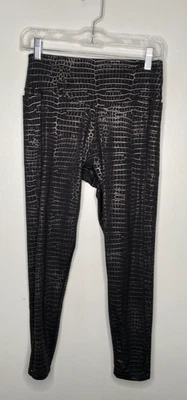 Leggings Victoria’s Secret ROSA Metálicos Negros Estampado Reptil Ultimate - Talla M Foto 1 de 4
