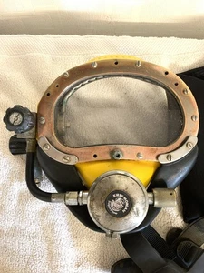 Vintage Kirby Morgan Mask Diving Helmet Yellow Rare - Picture 1 of 14