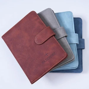 Travel Passport Holder Cover Wallet RFID Blocking Business PU Leather Card Case - Picture 1 of 19