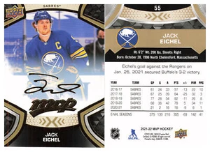  21/22 2021/22 Upper Deck MVP Gold Script #55 Jack Eichel - Buffalo Sabres - Imagen 1 de 1