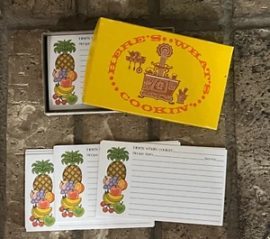 Vintage Rezeptkarten mit Linien 41 unbenutzt aktuell inkl. Tropical Fruit Muster - Bild 1 von 5