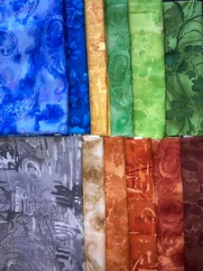 12 Diff 1/2 Yd Fabri-Quilt Blenders/Textures & Tonals Quilt Fabric - 6 yds. - Picture 1 of 1