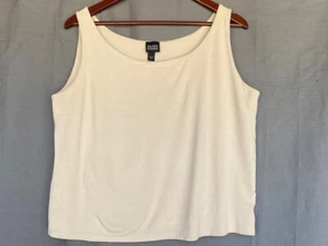 Sz L EILEEN FISHER Light Gray 100% Silk Jersey Double Layer Cami Tank Shirt Top - Picture 1 of 2