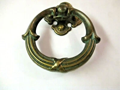 KBC N-3896 Knocker 风格滴环拉柄背板深色老年黄铜 MCM 复古 — 第 1/4 张图片