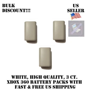 3x White Battery Replacement for Xbox 360 Controller Case, Shell, Pack, Cover US - Picture 1 of 7