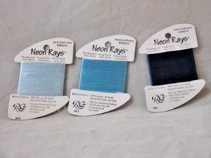 Rainbow Gallery Neon Rays NEW Lot of 3 Assorted Colors 10 yds each          F200 - Picture 1 of 1