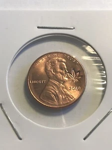 Moneda estampada - moneda de un centavo - hoja de marihuana - Imagen 1 de 3