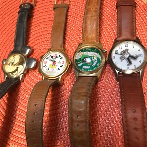 4 Vtg Cartoon Character watches Musical Mickey Mouse Marvin The Martin Dilbert - Picture 1 of 6