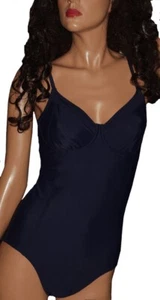 Womens Navy Blue ATHLETA Bathing Suit 1 One Piece Swimsuit 32 D DD Tall $98 NEW - Picture 1 of 1