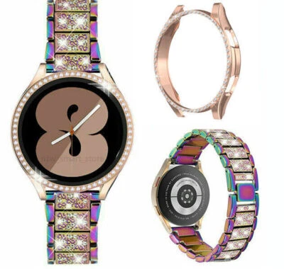 Bling Metal Band Strap+Case For Samsung Galaxy Watch 4/5/6/7/FE 40/44/43/47/45mm - Image 1 of 4