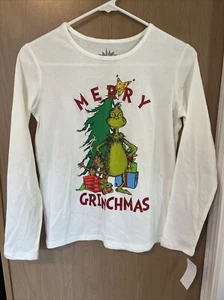 New With Tags! Girls Long Sleeve Grinch Shirt- XL Kids Merry Grinchmas - Picture 1 of 5
