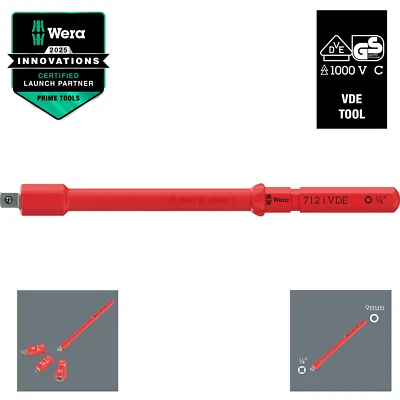 Wera Kraftform Kompakt A VDE 712 i Socket Adapter Blade, 1/4" Drive Insulated - Image 1 of 4