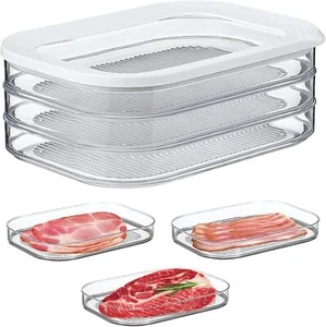 Fridge Deli Meat Storage Container with Lid, Stackable Food Box, 1 Pack - Picture 1 of 7