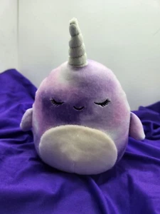Malvavisco blando 8" Nabila el narval púrpura peluche animal de peluche Kellytoy - Imagen 1 de 3