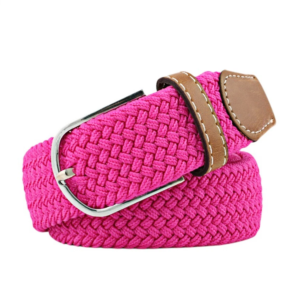 Hombres Mujeres Tela de Lona Elástica Trenzada Cinturón Elástico Tejido Jeans Corsé Cinturón  Foto 1 de 1