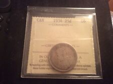 1934 Canada 25 cent coin iccs certified G6 #XFN687