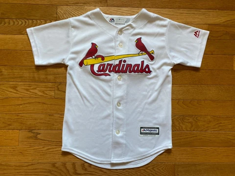 Majestic MLB Cardinals Molina Jersey Youth Boys Sz Small Short Sleeve Buttoned Cover