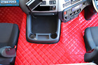   TRUCK ECO LEATHER FLOOR MATS SET-RED FIT DAF CF EURO-6   AUTOMATIC
