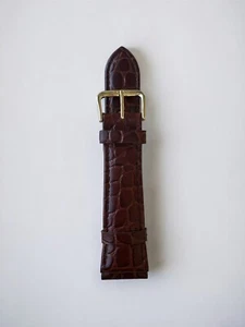 BANDA brown North American Alligator Watch Band Straps 22mm 143-22B R leather - Picture 1 of 3