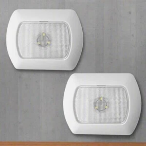 Wireless LED Push Lights Cabinet Stick-On Removeable Magnetic Lighting Twin Pack - Picture 1 of 13