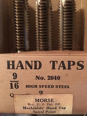 Vintage MORSE Tap 9/16-12  HSS LEFT HAND No.2040 - List 2047 - Qty.3  - Image 1 of 2