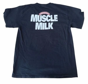 Vintage Muscle Milk Graphic Promo T-Shirt Size Large Black - Picture 1 of 4