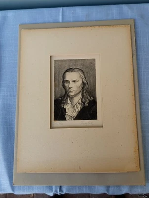 Radierung Schiller Akademie Porträt Franz Doll Kupferdruck Handsigniert 1935  - Bild 1 von 4