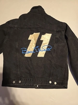 Chaqueta de mezclilla negra Bill Elliot de colección Nascar Budweiser Racing #11 talla grande 23x24 Foto 1 de 4